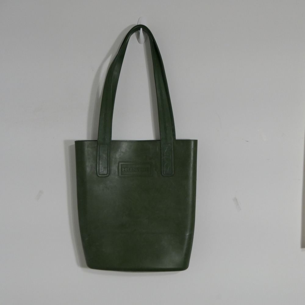 Hunter for Target Womens Rubber Tote Bag OS Green Utility Minimalist Waterproof